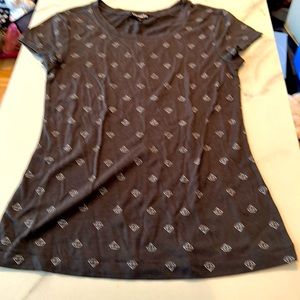 Express charcoal tee with diamond print, XS